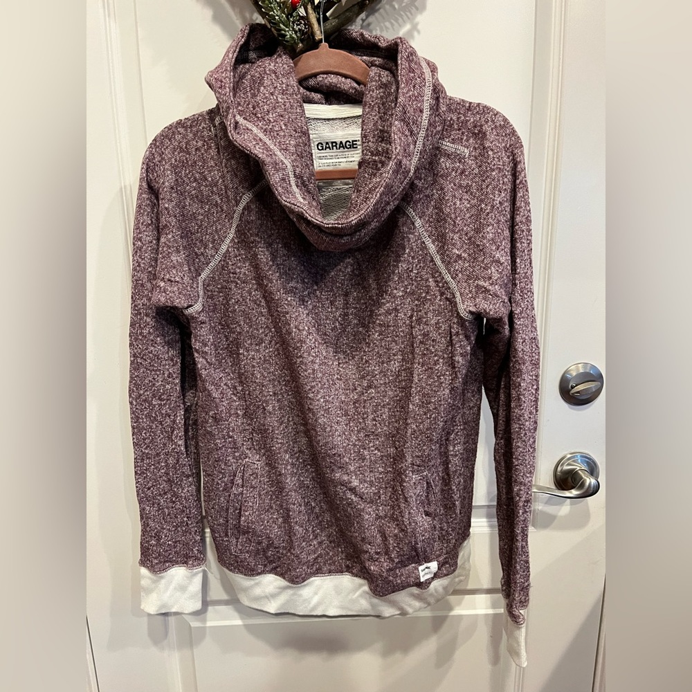 Garage purple cowl neck hoodie